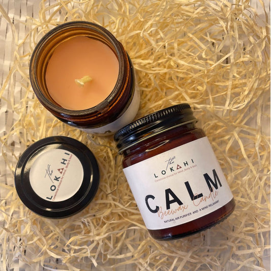 Calm Beewax Candle (Rose/Sandalwood)